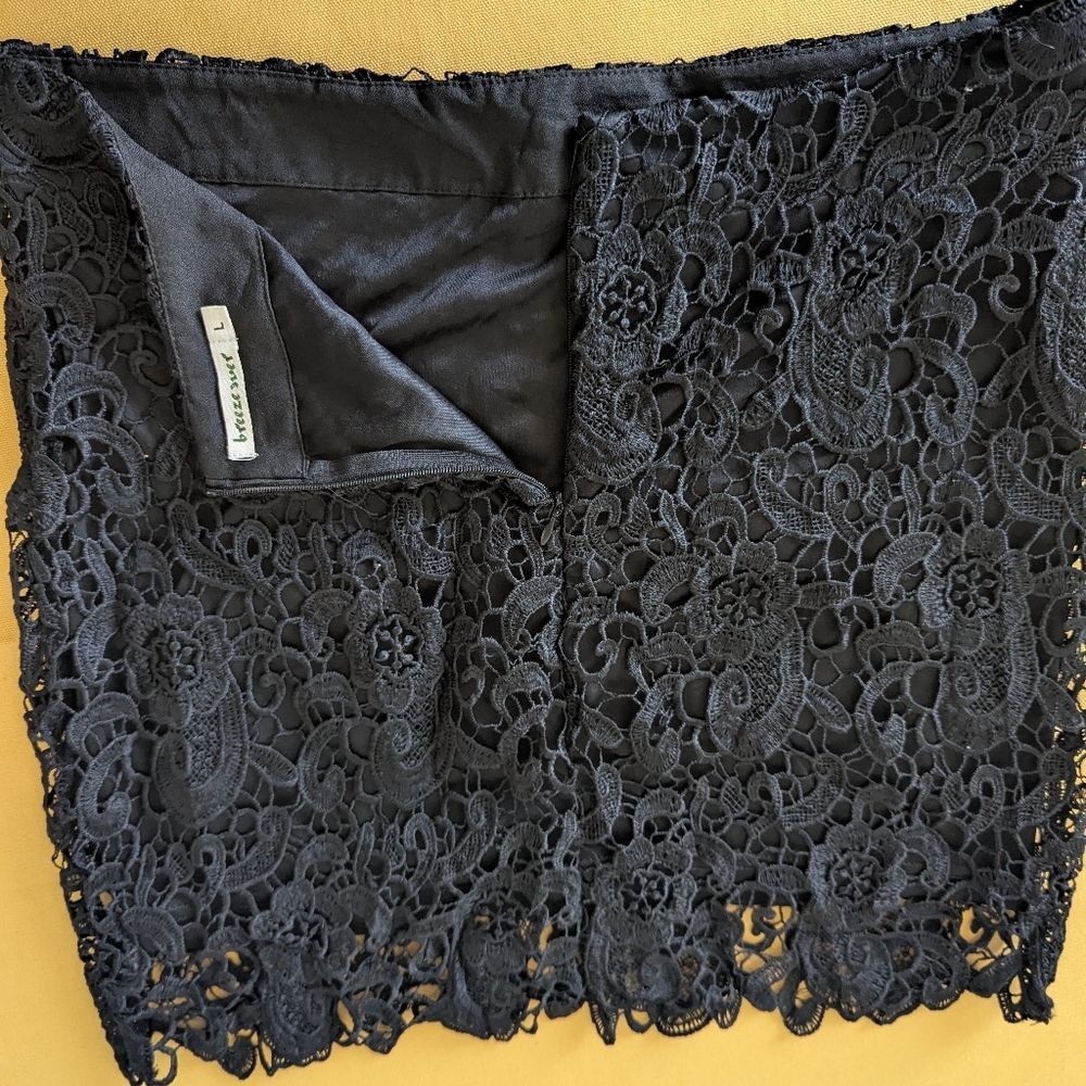 Black Lace Mini Skirt - Unknown Brand